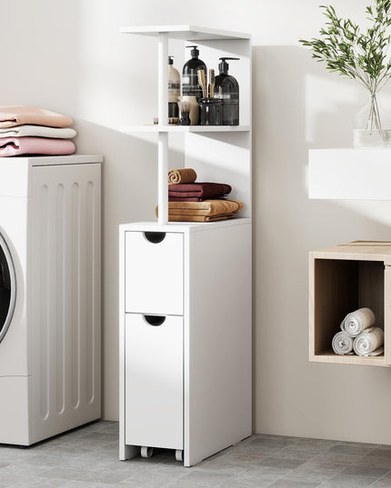 Giantex Meuble de rangement mince | Organisateur de salle de bain autoportant étroit avec étagères ouvertes