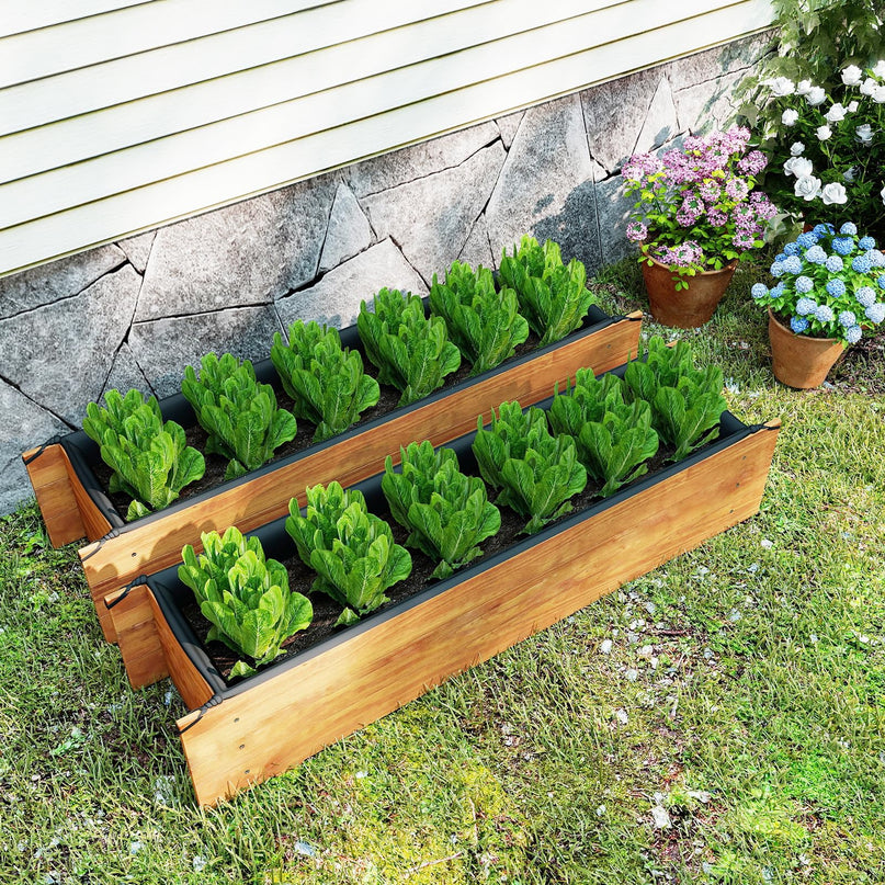 Giantex Wood Raised Garden BedRectangular Planter Box w/Drainage Hole