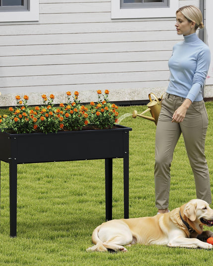 Giantex Metal Raised Garden Bed with Legs(40”x16”x32”)
