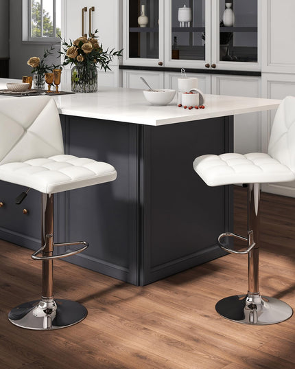 Giantex Bar Stools Set of 2/4, Modern PU Leather Swivel Counter Height Bar Stools with Back