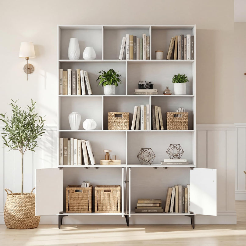 Giantex 68.5" Tall Bookcases and Bookshelves with 2 Doors