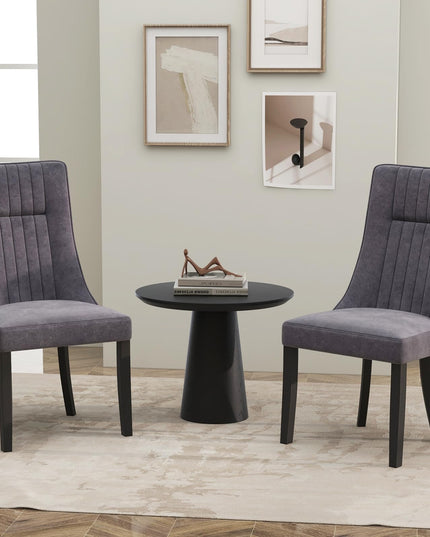 Giantex Upholstered Dining Chairs Set, Channel Tufted Kitchen Chairs w/High Backrest