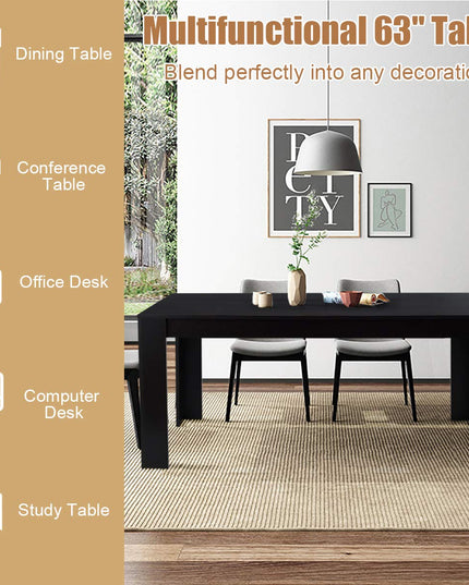 Giantex Dining Table for 6-8, Wood Rectangular Table, 63" L x 31.5" W x 30" H Large Farmhouse Center Table