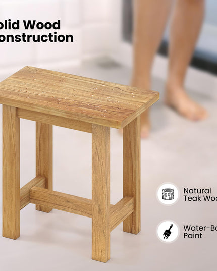 Giantex Teak Shower Bench Stool for Seniors