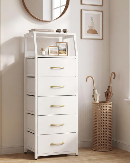 GIANTEX Tall Dresser with 4/5 Fabric Drawers & Metal Frame for Living Room (1/2)
