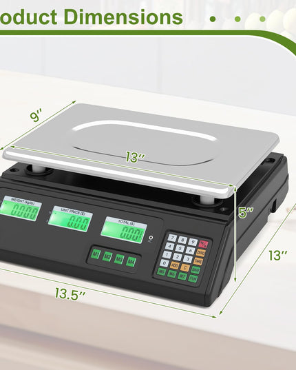 Balance commerciale numérique Giantex 88 lb/40 kg rechargeable