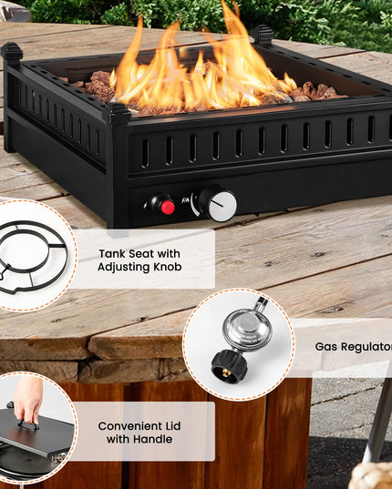 Giantex Outdoor Tabletop Fire Pit - 16.5 Inch Propane Fire Pit