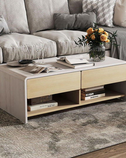 Giantex 43 Inch Modern Rectangle Coffee Table with Storage Drawers