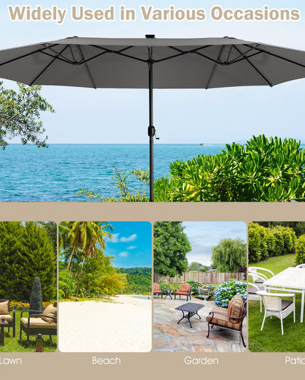 Parasol double face géant de 4,5 m pour l'extérieur Giantex