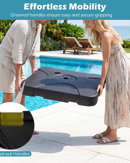 Giantex Cantilever Umbrella Base | 242 lbs Fillable Offset Patio Umbrella Stand
