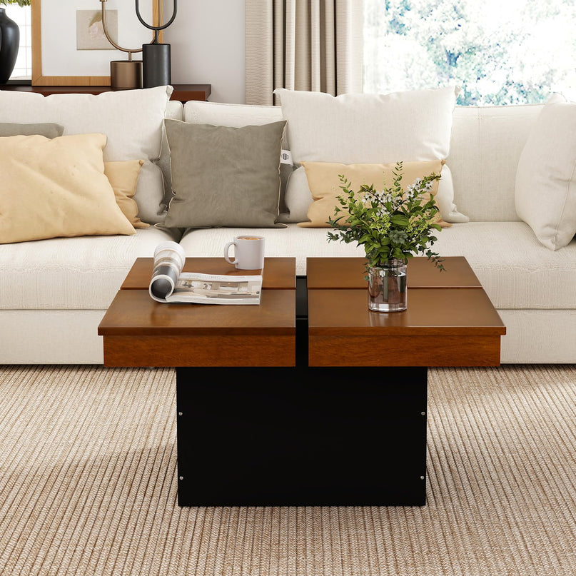 Giantex Table Basse Carrée 80 cm, Table d'Appoint Moderne du Milieu du Siècle