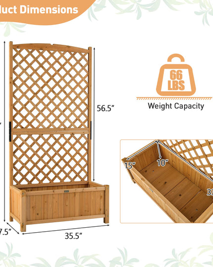 Planter Raised Bed with Trellis - Giantex