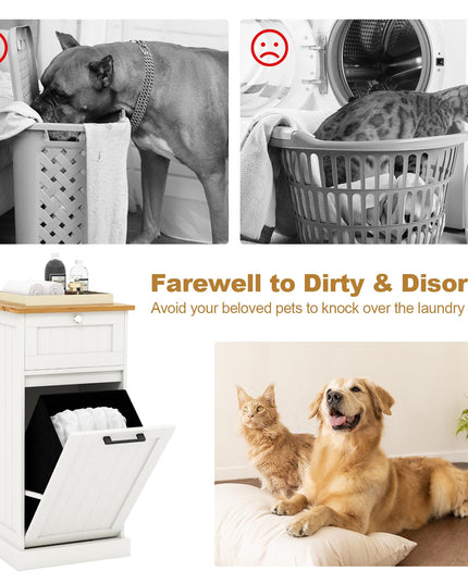 Giantex Tilt Out Laundry Hamper Cabinet