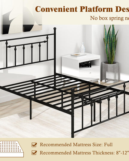 Giantex Twin Bed Frames with Headboard and Footboard, Victorian Style Twin Platform Bed