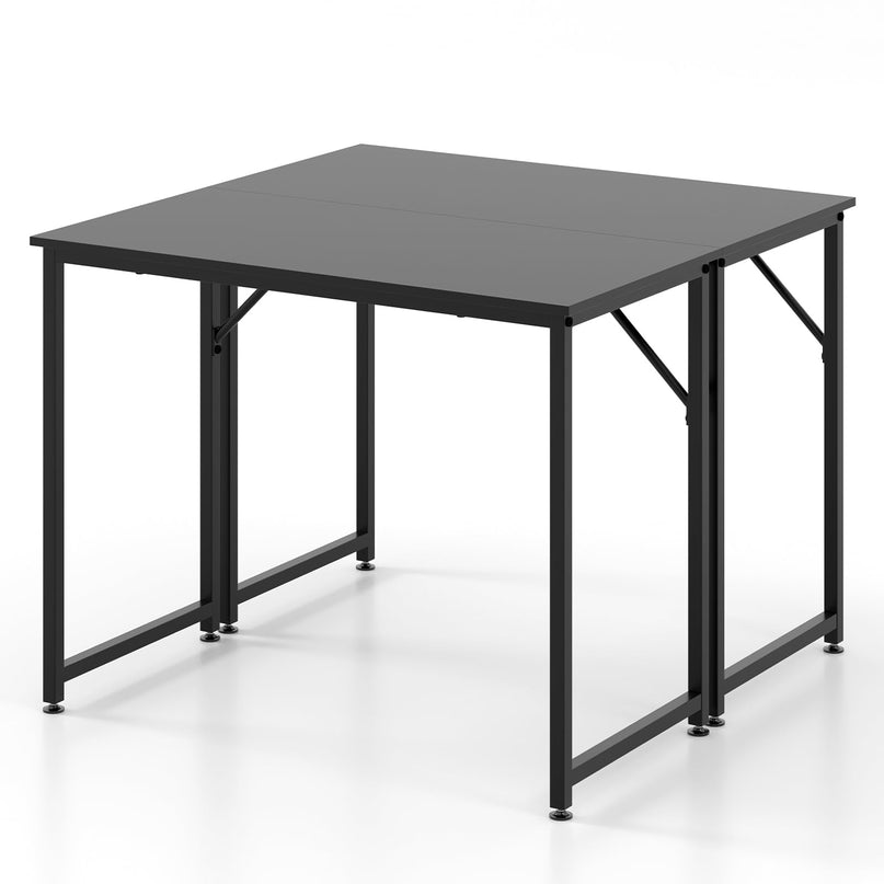Giantex 6.5 FT Small Conference Table, 2 PCS 40" x 19.5" Rectangular Meeting Table with Heavy-Duty Metal Frame