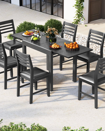Giantex Expandable Aluminum Dining Table for 4-6 People, 31.5”-63” Extendable Patio Table