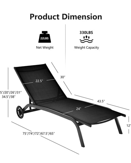 Giantex Patio Lounge Chairs for Pool Area
