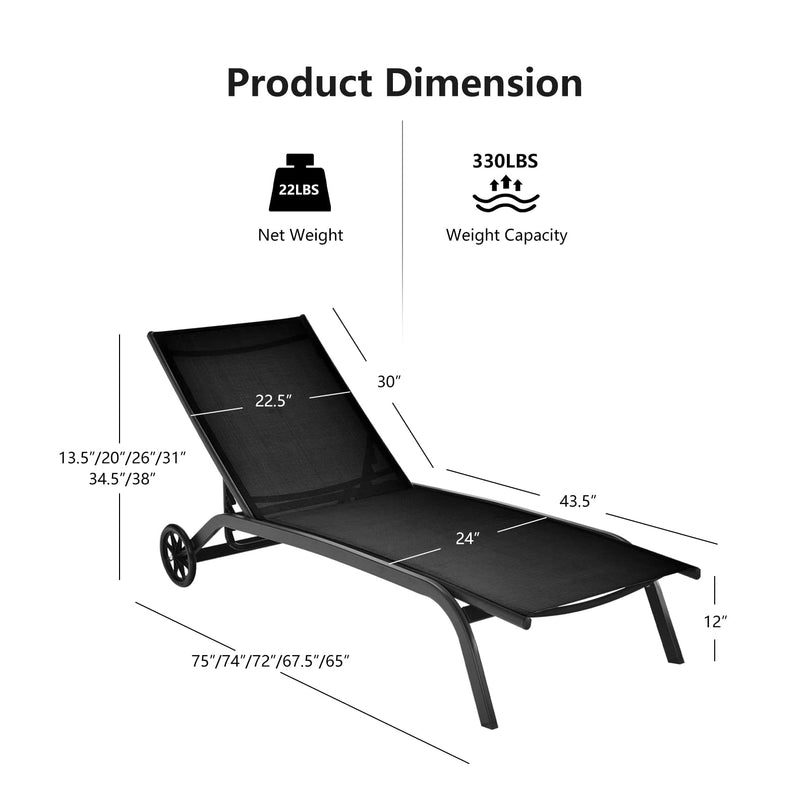 Giantex Patio Lounge Chairs for Pool Area