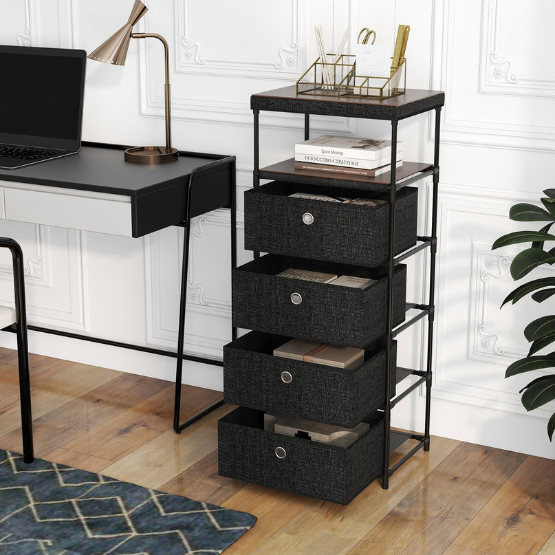 Giantex 4-Drawer Storage Cabinet Slim Storage Organizer