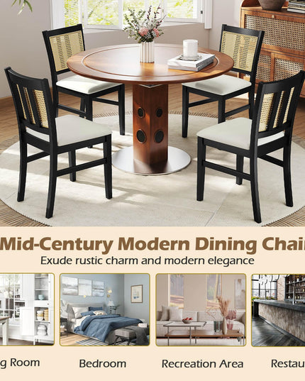 Giantex Rattan Dining Chairs Set of 2/4 for Dining Living Room Restaurant