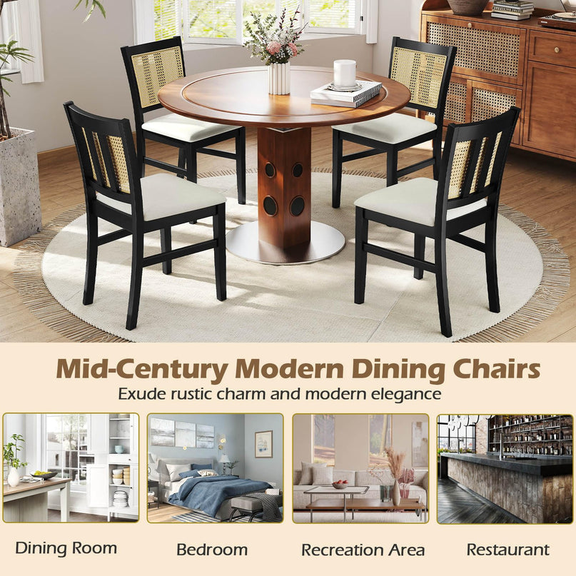 Giantex Rattan Dining Chairs Set of 2/4 for Dining Living Room Restaurant