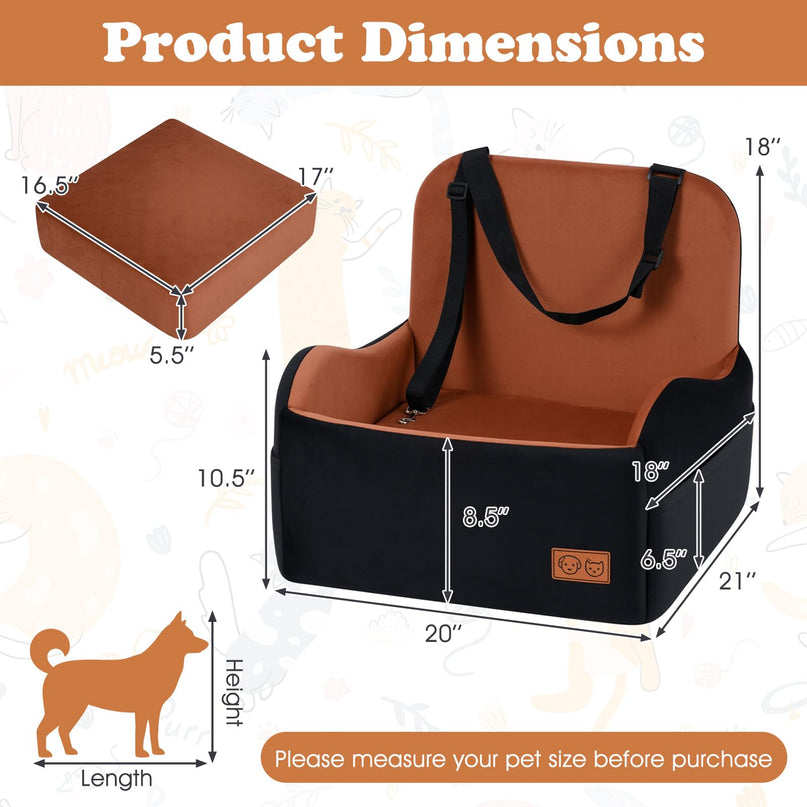 Giantex Orthopedic Dog Car Seat for Small Dogs up to 35/55 lbs(21'' x 20'' x 18''/32'' x 21'' x 18'')