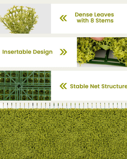 Giantex 12PCS 20" x 20" Grass Wall Panels Backdrop, Garden Privacy Fence Screen, 33.3 Sq.ft Artificial Moss Wall Panels