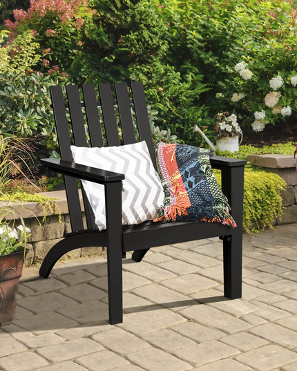 Giantex Wooden Adirondack Chair W/Ergonomic Design Outdoor Chair for Yard