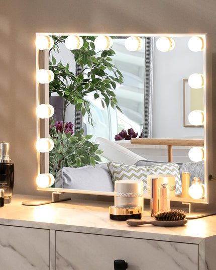 CHARMAID Vanity Mirror with Lights - 14 Dimmable LED Bulbs, 3 Lighting Colors, Touch Control