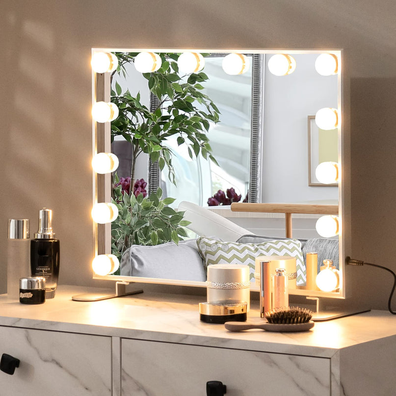 CHARMAID Vanity Mirror with Lights - 14 Dimmable LED Bulbs, 3 Lighting Colors, Touch Control