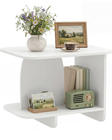 Giantex 2-Tier End Table with Open Storage Shelf