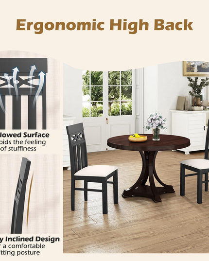 Giantex Chaises de salle à manger en bois, lot de 2 ou 4, pour cuisine et salon