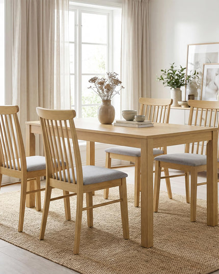 Giantex Fabric Upholstered Kitchen Armless Chairs w/Rubber Wood Frame