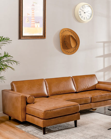 Giantex Sectional Sofa Couch with Chaise Lounge, L-Shaped 3-Seat Sofa Sleeper