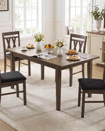 Giantex Linen Style Upholstered Kitchen Chairs with Dual X-Shaped Back (2/4)