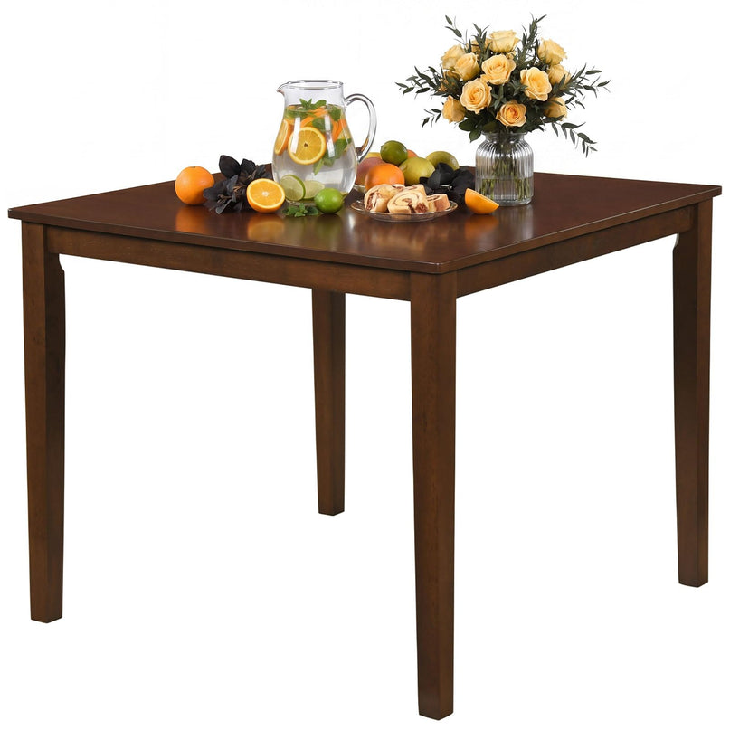 Giantex 35.5" Square Kitchen Table with Solid Rubber Wood Legs