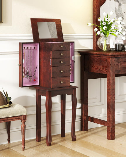 Giantex Standing Jewelry Armoire Cabinet with 4 Drawers