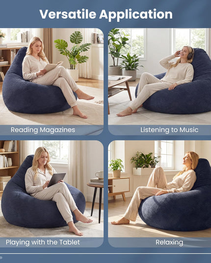 Giantex Bean Bag Chair for Adults with Skin-Friendly Corduroy Cover & Soft Sponge Filling
