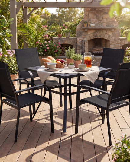 Giantex Patio Chairs Set of 2/4/6 Stackable Outdoor Dining Chairs