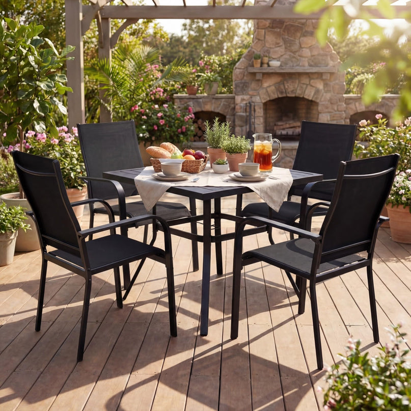 Giantex Patio Chairs Set of 2/4/6 Stackable Outdoor Dining Chairs