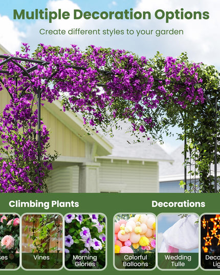 Giantex Metal Garden Arbor with Trellis