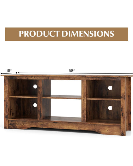Giantex 58" TV Stand for Living Room 65" TV - Fireplace TV Cabinet for 18" Electric Fireplace (Not Included)
