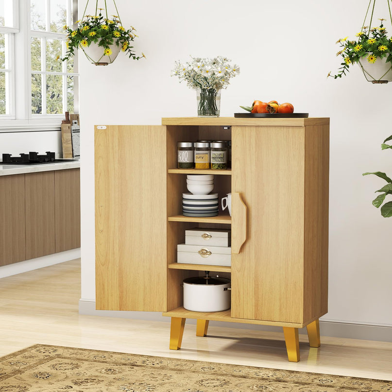 Giantex Sideboard Buffet Cabinet with Double Doors & Removable Shelves