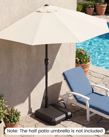 Giantex Half Patio Umbrella Base 49 lbs Fillable Weighted Half Umbrella Stand