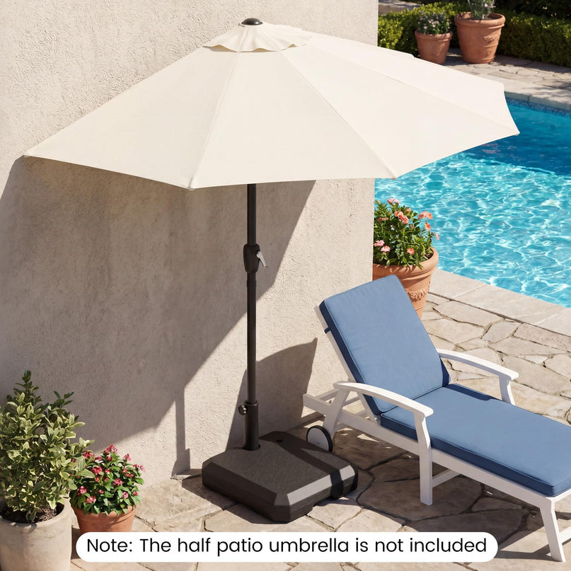 Giantex Half Patio Umbrella Base 49 lbs Fillable Weighted Half Umbrella Stand