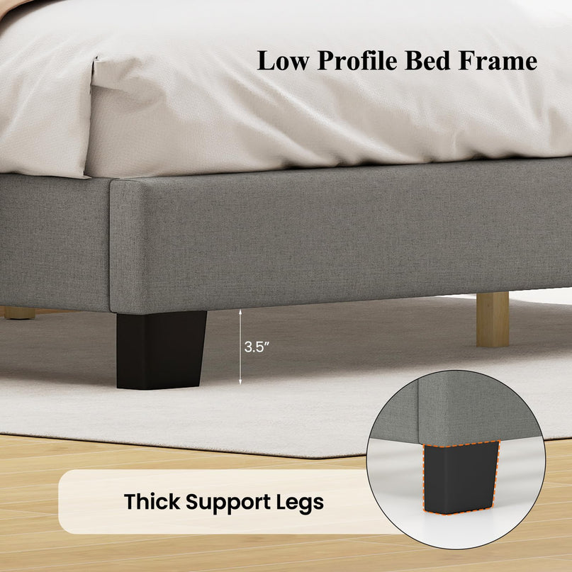 Giantex Queen Bed Frame with Adjustable Scalloped Tufted Headboard
