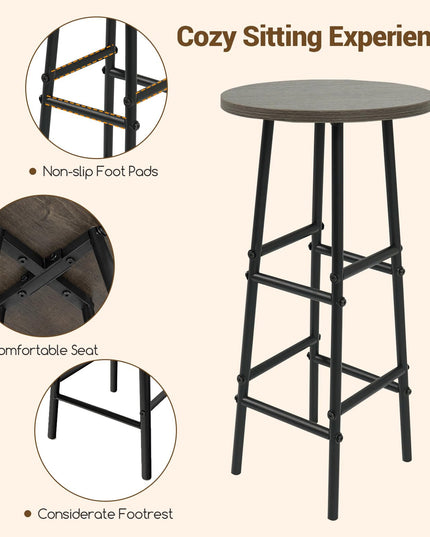 Giantex 3 Pieces Bar Table and Stools Set for Home