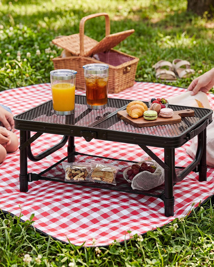 Giantex 2 FT Folding Camping Table Max 28" w/ 3 Adjustable Heights