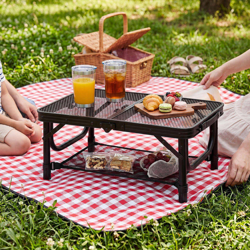 Giantex 2 FT Folding Camping Table Max 28" w/ 3 Adjustable Heights