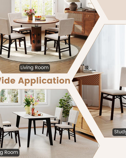 Giantex Folding Dining Chairs Set of 2/4 Armless Kitchen Chair